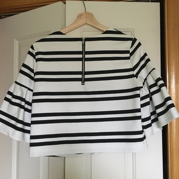 Zara striped crop top bell sleeve - Picture 5 of 8